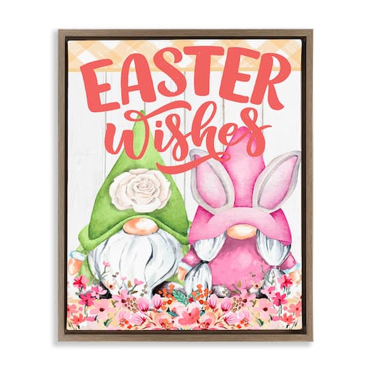 Stupell Industries Easter Wishes Gnomes Floater Framed Art